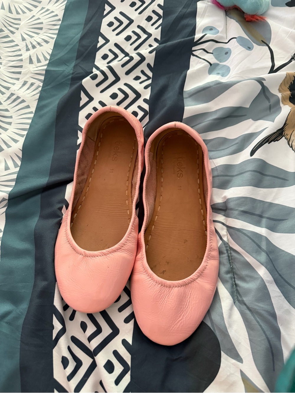 Tieks Pink Leather Foldable Ballet Flats